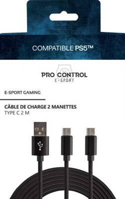 PS5 nabíjecí kabel ovladače duální oplétaný USB-C 3 m