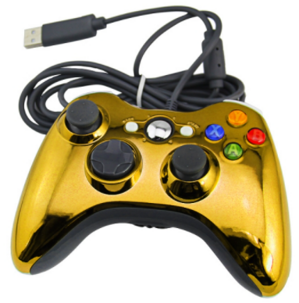 Xbox 360 kabelový ovladač chromovaný žlutý limited