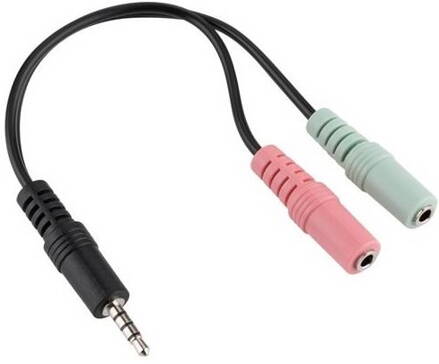 AV kabel 3.5mm samec na 2x3.5mm samice Audio 