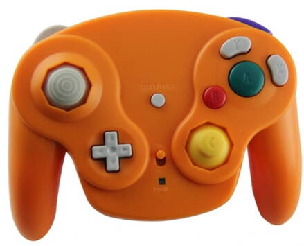 Gamecube bezdrátový 2,4 GHZ ovladač oranžový