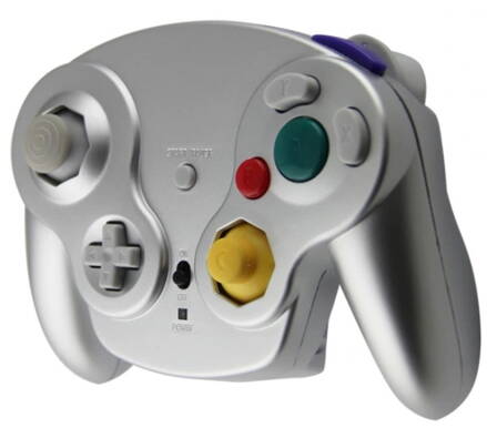 Gamecube bezdrátový 2,4 GHZ ovladač štříbrný