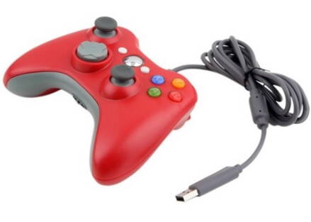 Xbox 360 kabelový ovladač červený