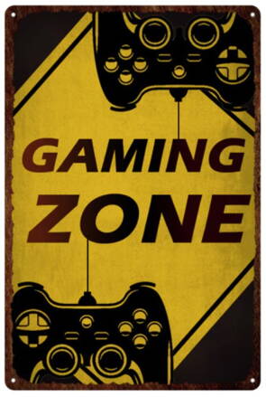 Plechová cedule Gaming Zone 20x30cm
