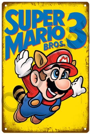 Plechová cedule Super Mario Bros 3 20x30 cm