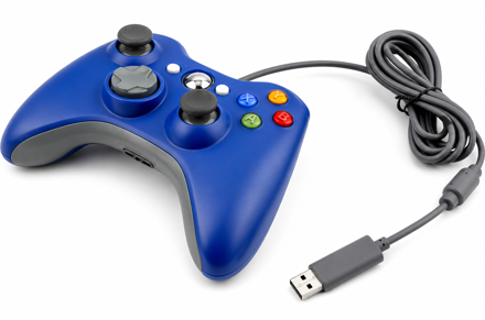 Kabelový ovladač modrý pro Xbox 360