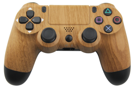 PS4 bezdrátový ovladač se dřevěným vzorem