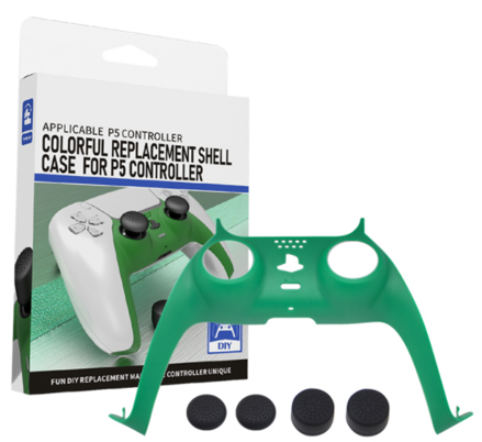 Náhradní kryt pro ovladač PS5 - zelená s kloboučky