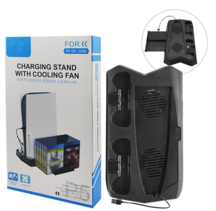 Nabíjecí stojan s chladicím ventilátorem pro PS5 digital edition