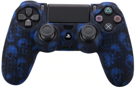 Silikonový obal PS4 blue skull