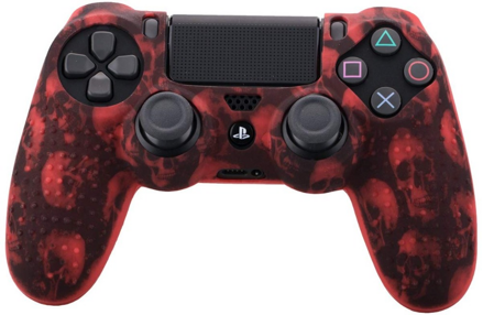 Silikonový obal PS4 red skull