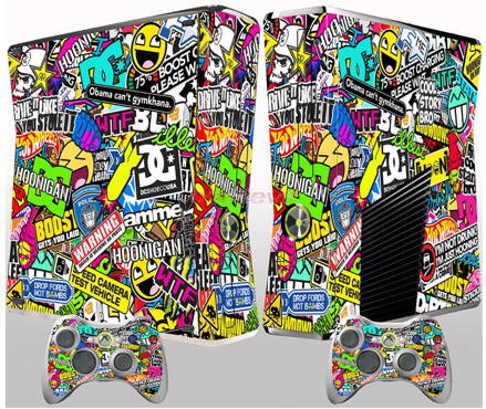 Xbox 360 slim polep Sticker Bomb