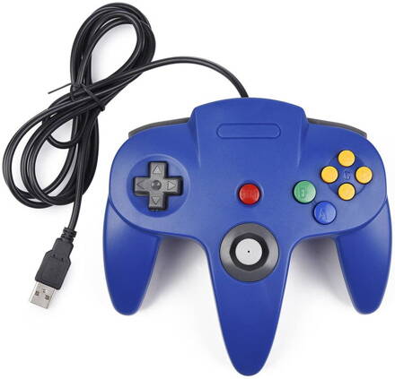 USB N64 Design PC ovladač - modrá