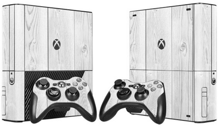 XBOX 360 E polep WHITE WOOD